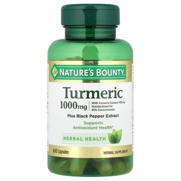 Nature's Bounty, 姜黃加黑胡椒提取物，1000 毫克，60 粒素食膠囊