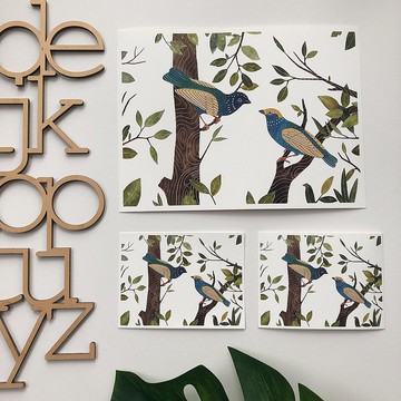 Love Birds 6.25 x 4.6 水彩卡