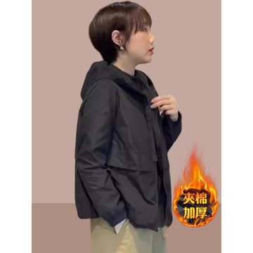 加絨加厚爆款女士短外套2026秋冬季新款沖鋒衣洋氣小個子夾克女裝