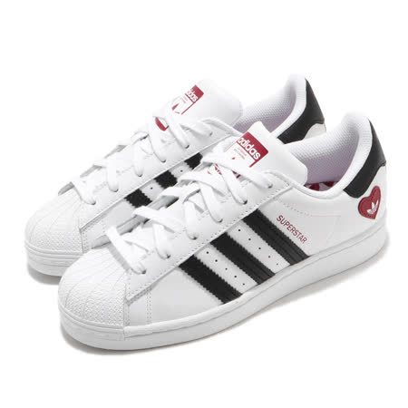 adidas 休閒鞋 Superstar 復古 低筒 男女鞋 愛迪達 三葉草 貝殼頭 愛心 情侶鞋 白 黑 FZ1807 FZ1807