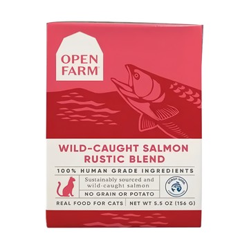 OPEN FARM 鄉村風味貓糧 100%人類食用級成分 無穀物無馬鈴薯  野撈鮮鮭魚  156g  1盒