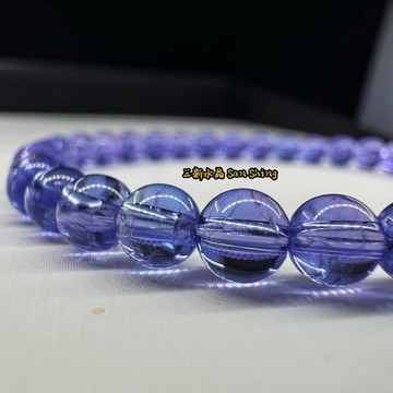 坦桑石 丹泉石 5mm 收藏等級 坦桑寶石 🌠三新水晶🌠丹泉石手珠 坦桑石手珠