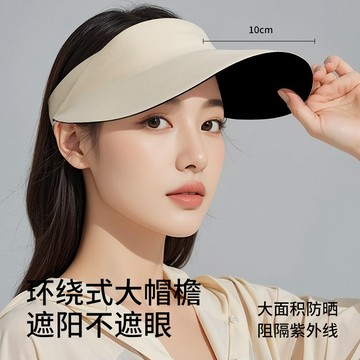 夏季新款空頂防曬帽戶外遮陽防紫外線透氣無痕大帽檐可摺疊太陽帽