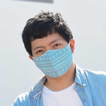 波西米亞-藍─3D立體透氣抗菌口罩