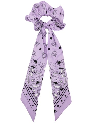 MCM - bandana-print ruched scrunchie - women - Cotton - One Size - Purple
