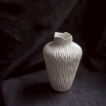 霧的原貌 割紋瓶 中 - 手作花器