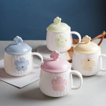 馬克杯陶瓷水杯萌款小奶杯清新簡約杯可愛小杯迷你帶蓋杯帶勺
