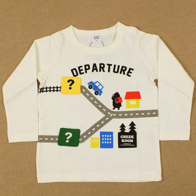 セール Sale 30 Off 長袖ｔシャツ 駅 電車 車 クマさん 知育 子供服 男の子 キッズサイズ チークルーム Cheek Room 通販 Lineポイント最大0 5 Get Lineショッピング