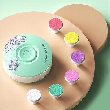 【CS22】花漾家用電動美甲器(附6個替換頭)