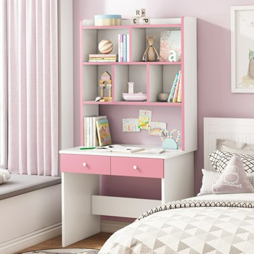 APP下單享點數9% 簡約寫字學習桌子出租房臥室簡易書桌書架一體家用電腦臺式桌