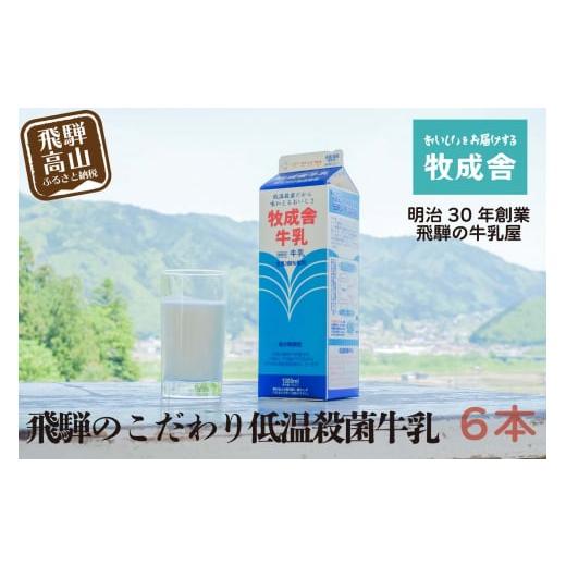 ふるさと納税 岐阜県 高山市 飛騨産生乳100％！美味しい低温殺菌牛乳6本 乳製品 牛乳 牧成舎 TR3746