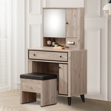 【Homelike】喜家居2.7尺化妝桌椅組(2236)