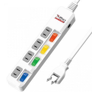 iPlus+保護傘 4切4座2P延長線PU-2445 1.8M 2.7M 4.5M  180度旋轉插頭
