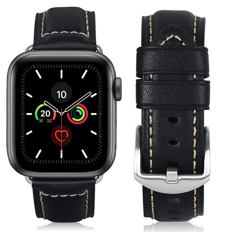 HUAFIY Apple Watch 用バンド42mm 44mm 45mm49mm 本革 交換ベルト