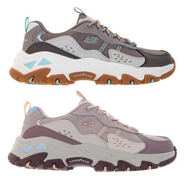 Skechers 休閒鞋 女鞋 老爹鞋 DLITES HIKER 咖/紫粉【運動世界】180128CHTN/180128PKMT