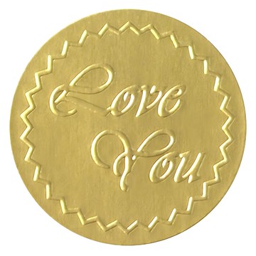 Love You 圓形貼紙  200張  金色