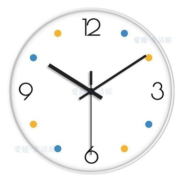 【臺灣-出貨】掛鐘靜音免打孔簡約現代時尚鐘錶掛牆上圓形創意百搭裝飾表石英鐘066F