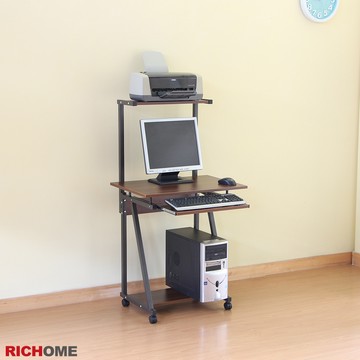 RICHOME 簡單雙層電腦桌 書桌 可移動學習桌 帶鍵盤架 電腦桌 工作桌 辦公桌附主機架 PC305