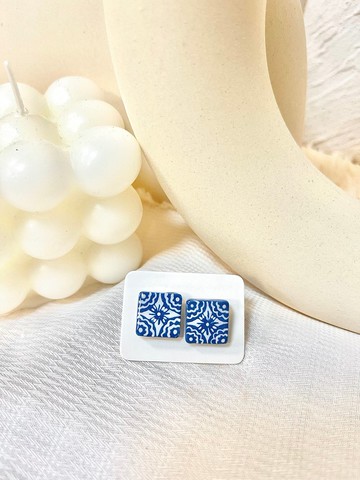 靜謐海風花磚耳環