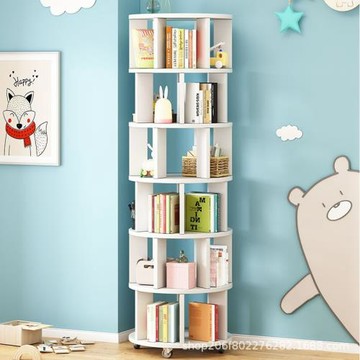360度旋轉書架書柜省空間落地繪本架簡約家用學生多層簡易置物架
