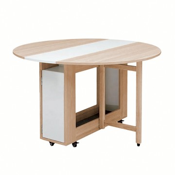 整新品010302悠享系1開1門折合餐桌-幅120cm-原木色(桌板撞傷)