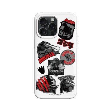 iPhone 15 Pro Max SolidX 白 - 哥吉拉 Godzilla - 經典黑紅怪獸圖鑑