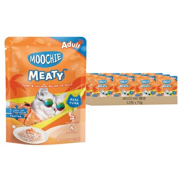 MOOCHIE 姆吉 無榖鮮肉全年齡貓餐包系列  70g  鮪魚鮭魚  12包