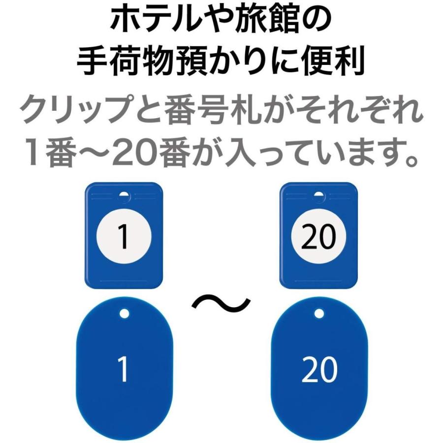 オープン工業 クロークチケット 1-20番 セット 青 BF-150-BU