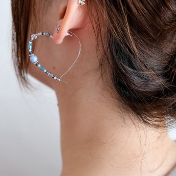 Lena | 變奏款 Swarovski 珍珠水晶串珠心型圈環 | 甜美獨特