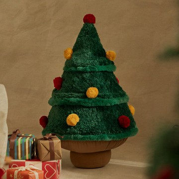 『百貨屋二號』圣誕樹抱枕秋冬毛絨節日氛圍感美式高級感客廳毛絨靠枕樣板間裝飾