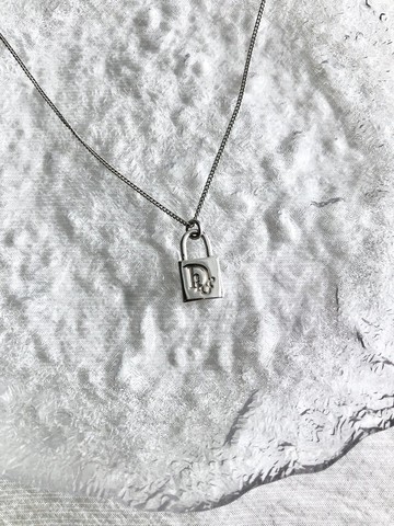 【 日本直送 名牌中古包 】Christian Dior 迪奧 項鍊 銀色 鎖頭 vintage 古董 hs3e4b