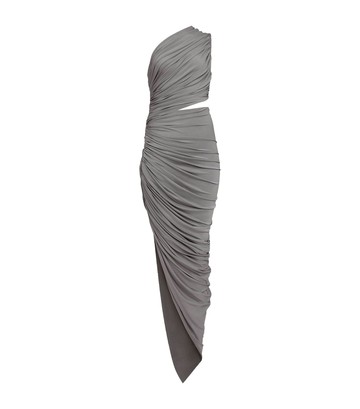 Alaïa Gathered Asymmetric Midi Dress