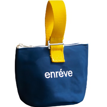 enreve 迷你帆布手拿包  加大  海軍藍