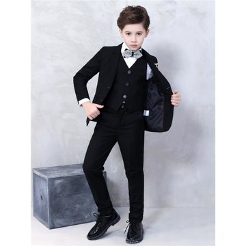 imo兒童黑色套裝男童西裝大童英倫風鋼琴演出服主持西服兒童走秀