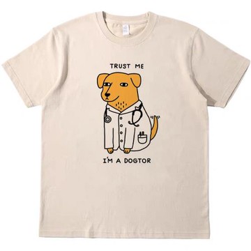 相信我動物搞笑趣味美式T恤復古vintage男女情侶bf純棉短袖tshirt