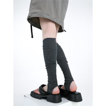 SS2L夏秋芭蕾舞風甜酷辣妹純色針織踩腳襪套百搭堆堆襪女ins潮