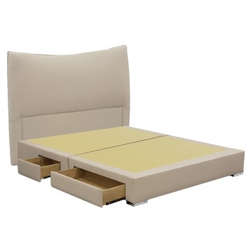 IHouse-半月貓耳朵 雙大6尺(貓抓皮床頭片+收納抽屜底)-房間兩件組/床組奶杏仁#627-02