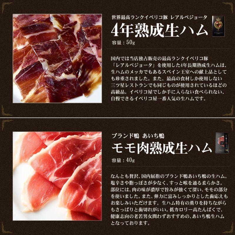 お肉 ハム ギフト 2023 おつまみ ギフト 生ハム 2種 イベリコ豚 ＆ あいち鴨 珍味 おしゃれ お取り寄せ 冷凍 イベリコ屋