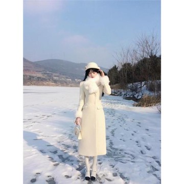 1R STUDIO 留洋千金大小姐  法式氣質沙漏收腰雙面絨長款大衣外套