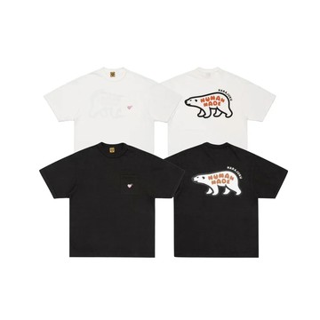 Human Made Pocket Tee 粉色愛心 北極熊 白/黑 愛心刺繡 竹節棉 短袖 口袋短T HM26CS051