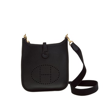 HERMES 愛馬仕 新款Evelyne 16 Amazone bag (黑色/金釦)