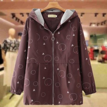 外套女加絨寬松純棉連帽風衣外套