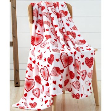 情人節禮物小蓋毯愛心節日送禮圣誕節法蘭絨毛毯數碼印花空調毛毯