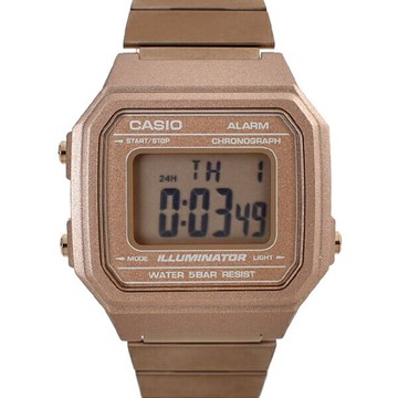 CASIO手錶 全玫瑰金電子鋼錶【NECE36】