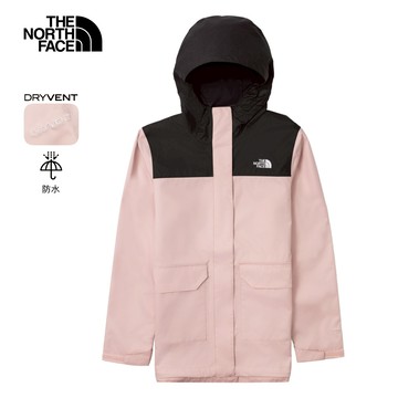The North Face北面女款粉紅色防水透氣連帽衝鋒衣｜88RSHZI
