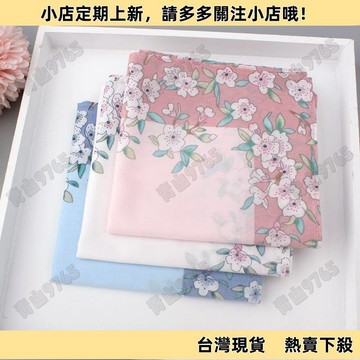 【限時下殺】桃花印花純棉柔軟吸汗女士手帕 全棉純棉印花薄款老式手帕 柔軟吸汗擦汗巾 小方巾 方巾 小毛巾 幼兒園手帕 擦