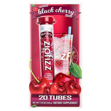 Zipfizz, 能量混合飲品，黑櫻桃味，20 管，每管 0.39 盎司（11 克）