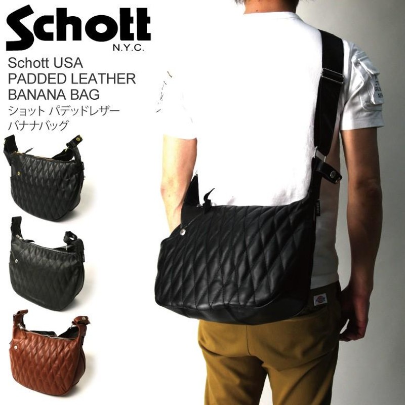 ショット) Schott パデット レザー バナナ バッグ ショルダー