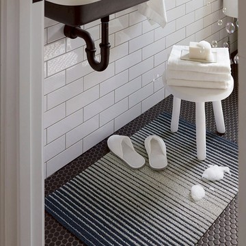 美國chilewich 簇絨玄關墊Domino-丹寧藍 抗菌環保地墊 - 46x71cm 橫條紋\t