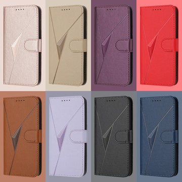 漸變菱格三角形 翻蓋皮套 插卡支架手機殼 索尼Xperia 10VII 1VII 10 5 1 VI V III XZ3
